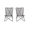 PAGED Outdoor Dining Chairs Set of 2 Rattan Patio Dining Chairs with Modern Geometric Cross Base for Yard, Balcony - 3 of 4