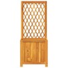 vidaXL Planter with Trellis - Outdoor Wooden Garden Flower Box 21.7"x11.6"x52" - Solid Acacia Wood - Patio Plant Support - 4 of 4