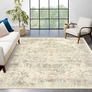 Vintage Low Pile Rug,Washable Area Rugs with Rubber Backing,Vintage Prints,Indoor Super Soft Rugs,Bedroom,Living Room,Kids Room - 1 of 4