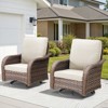 Buenhomino Patio Wicker Chairs Swivel Rocker Outdoor Rocking Chairs Set - 3 of 4
