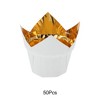 Unique Bargains Cupcake Liners Flame Cup Disposable Oil-proof Paper Gold Tone 2.05"x2.76" 50 Pcs - 4 of 4