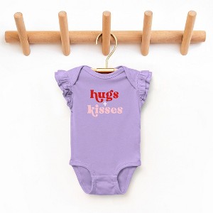The Juniper Shop Hugs And Kisses Baby Flutter Sleeve Bodysuit - 1 of 3