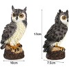 7in Simulated Resin Owl Drive Birds, Lifelike Statue Garden Ornament for Decorating Yard Courtyard Porch Office Scarecrow, Grey - 2 of 4
