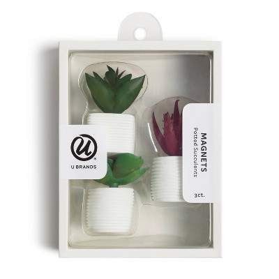 U Brands 3ct Succulent Plant Magnets