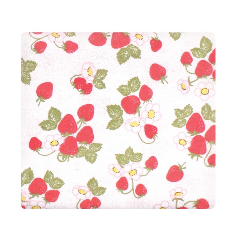Hudson Baby Infant Girl Cotton Flannel Receiving Blankets, Strawberries, One Size, 3 of 7