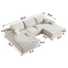 TiramisuBest 107" Cloud Sectional Couch with L-Shaped Chaise, Modern Modular Deep-Seat Sofa, Plush Corduroy Upholstery, No Assembly, White - 4 of 4
