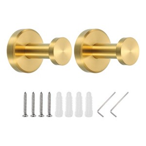 Unique Bargains Stainless Steel Round Wall Mounted with Tools Towel Hanger Holder - 1 of 3