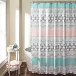 Elephant Striped Shower Curtain - Lush Décor