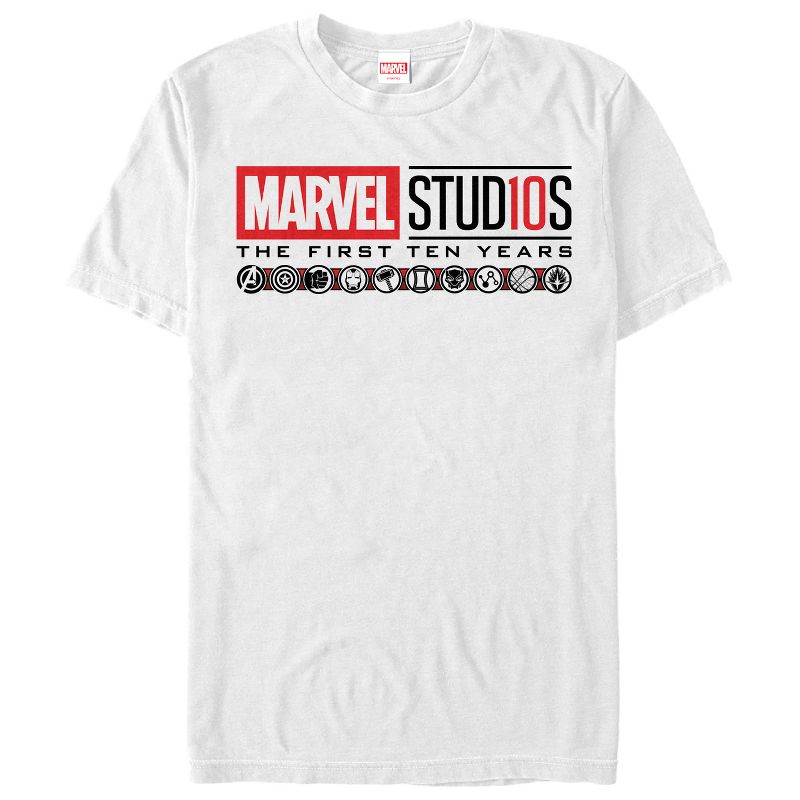 Men's Marvel First 10 Years Anniversary Icon Logo T-Shirt, 1 of 5
