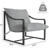 homfan Chair, Mid Century Modern Chair, Sturdy Metal Frame with Removable Cushion, Comfortable Armchair for Living Room, Bedroom - 2 of 4