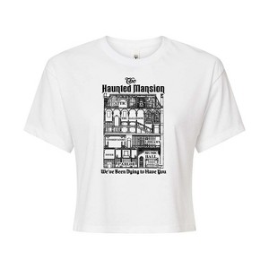Women's - Disney - Haunted Mansion Parks Attraction Cropped Graphic T-Shirt - 1 of 4