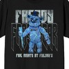 Five Nights At Freddy's Freddy Frostbear, Name text, and Title text on Black Short Sleeve Adult T-Shirt - 2 of 4