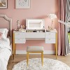 47" Makeup Vanity Desk with Flip Top Mirror, Modern Makeup Vanity Set with Chair and 5 Drawers for Bedroom, Dressing room, Cloakroom - 4 of 4