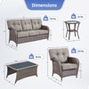 Buenhomino 5 Pieces Patio Furniture Set, Outdoor Wicker Sofa with Rattan Chairs, Coffee Table, All Weather High Back Couch with 5" Thick Cushions - 4 of 4