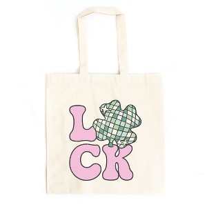 City Creek Prints Luck With Shamrock Canvas Tote Bag - 15x16 - Natural - 1 of 2
