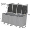 Lyngins 67 Gallon Wooden Deck Box, Weather-Resistant Outdoor Storage Box, Dual-Purpose Seat/Table, Hinged Lid with Thumb Groove, Natural Wood Finish - 2 of 4