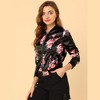 INSPIRE CHIC Women's Stand Collar Floral Prints Zip Up Lightweight Short Jacket - 4 of 4
