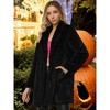 Allegra K Women's Lapel Collar Faux Fur Fuzzy Winter Long Overcoat with Pockets - 3 of 4