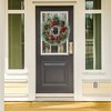 Unique Bargains Home Front Door Christmas Snowflake White Ball Berries Pinecone Ornaments Wreaths 12" - 4 of 4