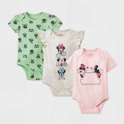 Baby Girls' 3pk Mickey Mouse & Friends Printed Bodysuit - 3-6M