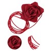Unique Bargains Satin Rose Flower Adjustable Waist Belt 1 Pc - 3 of 4