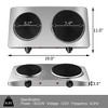 Costway 1800W Double Hot Plate Electric Countertop Burner Stainless Steel 5 Power Levels - 2 of 4