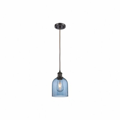Bella - 1 Light Cord Hung Mini Pendant In Industrial Style-9.5 Inches Tall and 5.5 Inches Wide