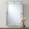 Possini Euro Design Rectangular Vanity Decorative Wall Mirror Modern Beveled Edge Clear Mirrored Tiles Frame 27" Wide for Bathroom Bedroom Living Room - image 2 of 4