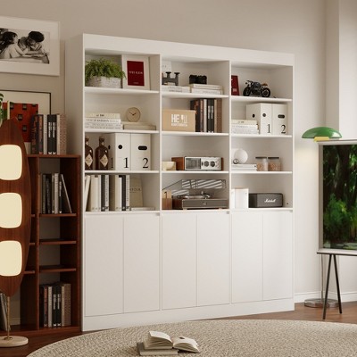 FUFU&GAGA White Display & Storage Combination Cabinet - Ideal for Cafe Counter, Shop Shelving, Home Bookshelf & Storage Unit