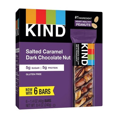 Photo 1 of KIND Dark Choc Salted Caramel Energy Bars - 6ct EXP NOV 22 2024