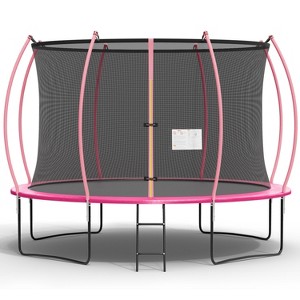 FDW 8/10/12/14FT Trampoline with Enclosure Net Outdoor Jump Rectangle Trampoline - ASTM Approved-Combo Bounce Exercise Trampoline - 1 of 4
