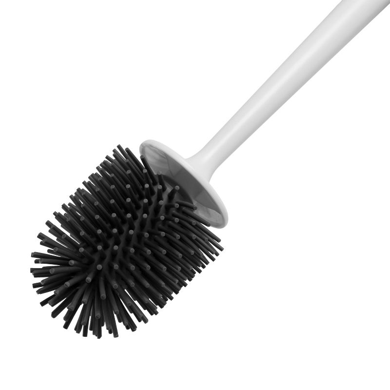 Toilet Brush &#38; Holder with Self Closing Lid With Soft Bristles White - Bath Bliss, 5 of 9