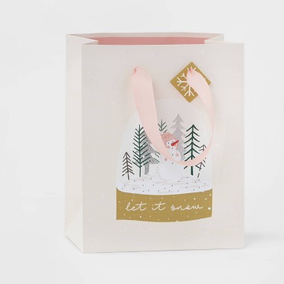 Petite Snowglobe Gift Bag Pink - Wondershop™