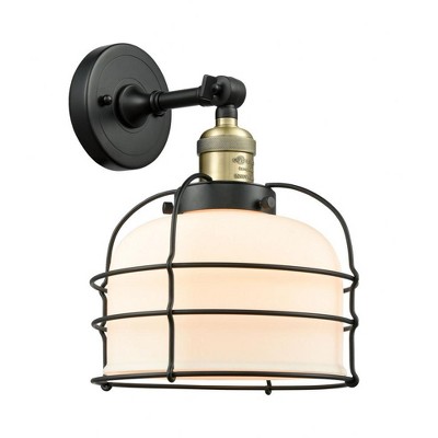 Bell Cage - 1 Light Wall Sconce In Traditional Style-12 Inches Tall and 9 Inches Wide