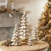 Gold Flocked Pine Tree Decor (Set of 4) - 2 of 4