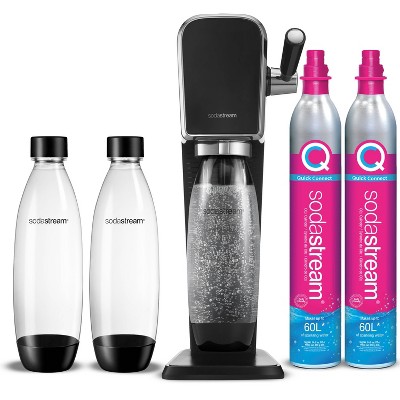 SodaStream Art Bundle with Extra CO2 Cylinder and Carbonating Bottles Black