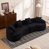 Modern Curved Modular Sectional Sofa with Chenille Upholstery, Compression Sleeper Couch with Cushions for Apartment or Living Room-Tanpinhause - 3 of 4
