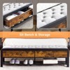 Bed Frame with Ottoman Storage, Metal Platform with Wooden Headboard, Sturdy Metal Support - 4 of 4