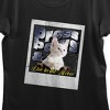 Live In The Meow Cat Photo Crew Neck Short Sleeve Women's Black T-shirt - 2 of 3