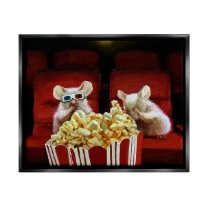 Stupell Industries Mice Movie Theater Popcorn Framed Canvas - 1 of 3