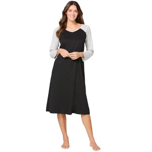 Dreams & Co. Plus Size Baseball Sleepshirt - 1 of 4
