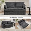 Okak Comfy Corduroy Out Sofa Bed with Side Storage Convertible Sleeper Couch Futon with USB/C-TYPE Charging Ports for Living Room - 4 of 4