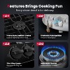 GASLAND PRO GH3365EF 36-Inch 5-Burner Built-in Gas Cooktop with Griddle, NG/LPG Convertible, Black Enamel - 2 of 4
