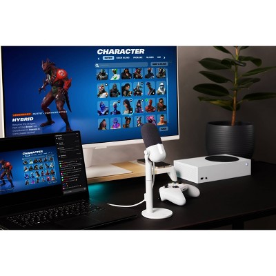 White USB Condenser Microphone with Stand and Pop Filter