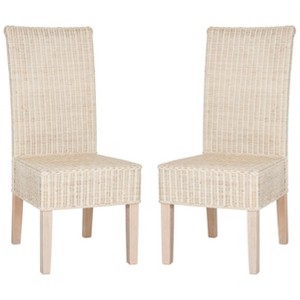 Arjun Wicker Dining Chair - White Washed (Set of 2) - Safavieh