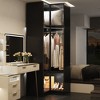 FUFU&GAGA Corner Wardrobe with Glass Doors and LED Lights Black - 3 of 4