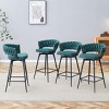 Elegant Swivel Counter Height Stools Set of 4, Seats with Back, Metal Legs, Modern Quilted Chairs for Kitchen or Bar-Maison Boucle - 2 of 4