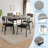 5-Piece Dining Table Set for 4 with Storage Rack, Wood Kitchen Table with Upholstered Chairs Set of 4, Table Set with Metal Legs Support - 4 of 4
