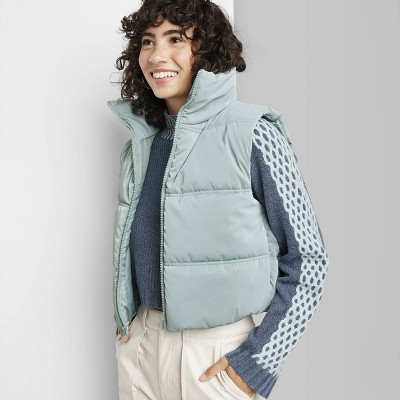 Easton Blue Cropped Puffer Vest