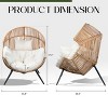 Celebalcony Wicker Egg Chair - Rattan Patio Chair with Cushion, Indoor-Outdoor Lounge Egg Basket Seat for Living Room,Bedroom,Patio,Backyard - 3 of 4